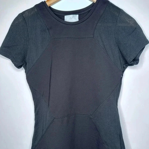 ADDISON Black Mesh Sleeve Ponte’ Bodycon Mini Dress Size XS - Picture 3 of 9